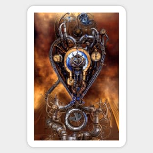 Steampunk mechanical heart Sticker